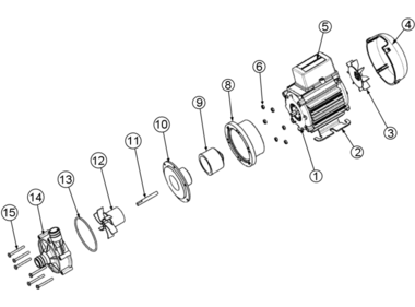 GP 40/4, Kreiselpumpe mit Magnetkupplung, Ersatzteilzeichnung 