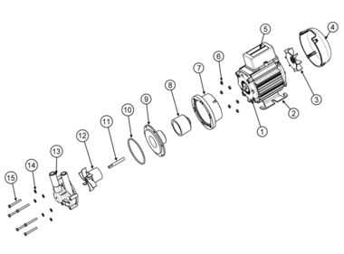 GP 40/6, Kreiselpumpe mit Magnetkupplung, Ersatzteilzeichnung 