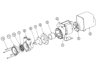 HPR 6/8, Pumpe mit Magnetkupplung, Ersatzteilzeichnung