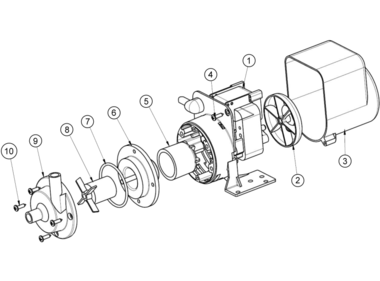 NDP 14/2,  Kreiselpumpe mit Magnetkupplung, Ersatzteilzeichnung
