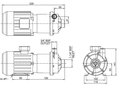 Totton NEMP 120/8, Kreiselpumpe mit Magnetkupplung