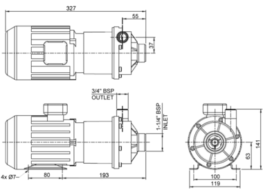 Totton NEMP 160/9, Kreiselpumpe mit Magnetkupplung