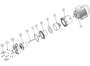 NEMP 270/17, Kreiselpumpe mit Magnetkupplung, Ersatzteilzeichnung